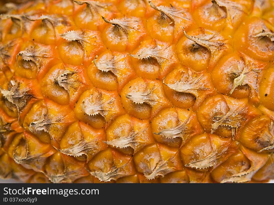 Mellow yellow pineapple close up. Mellow yellow pineapple close up