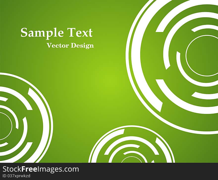 Abstract waves line swirl background on green base, vector illustration. Abstract waves line swirl background on green base, vector illustration