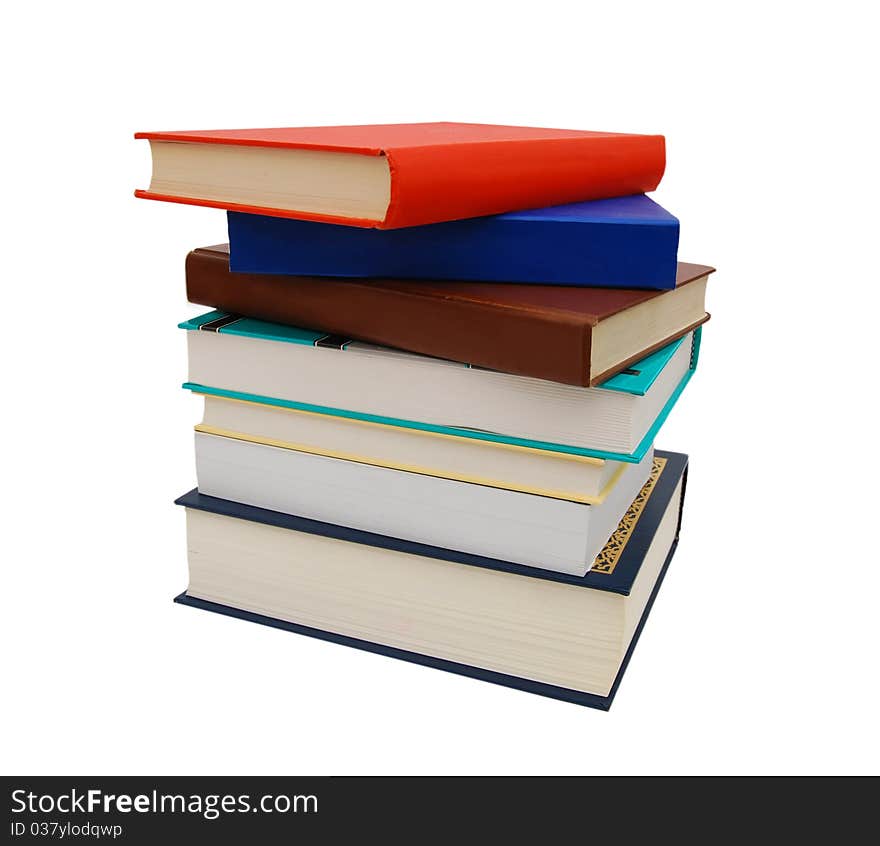 Books pile isolated on white