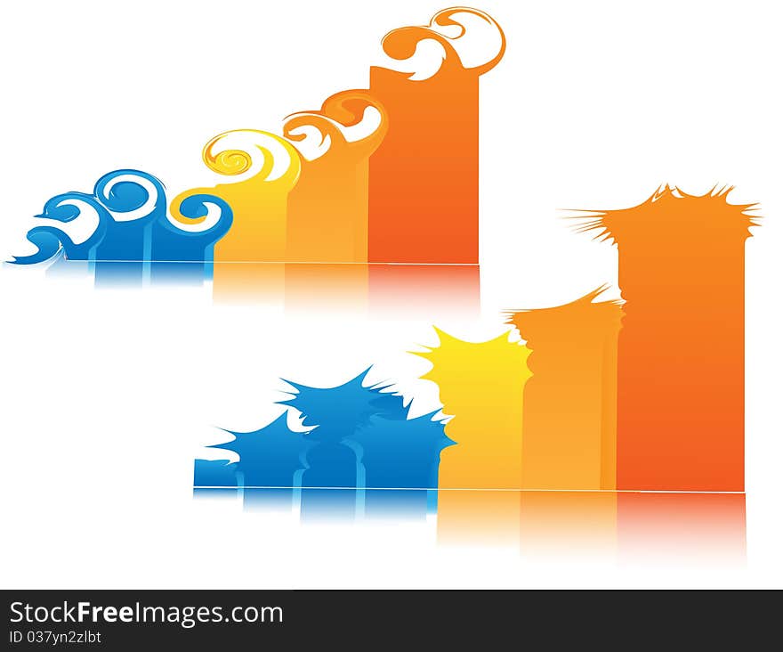 Two graph presentation in color. Two graph presentation in color