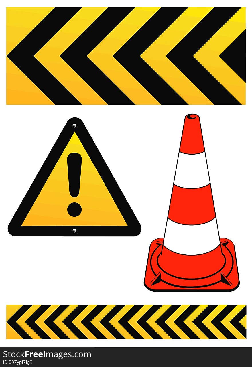 Road signs and warning sign