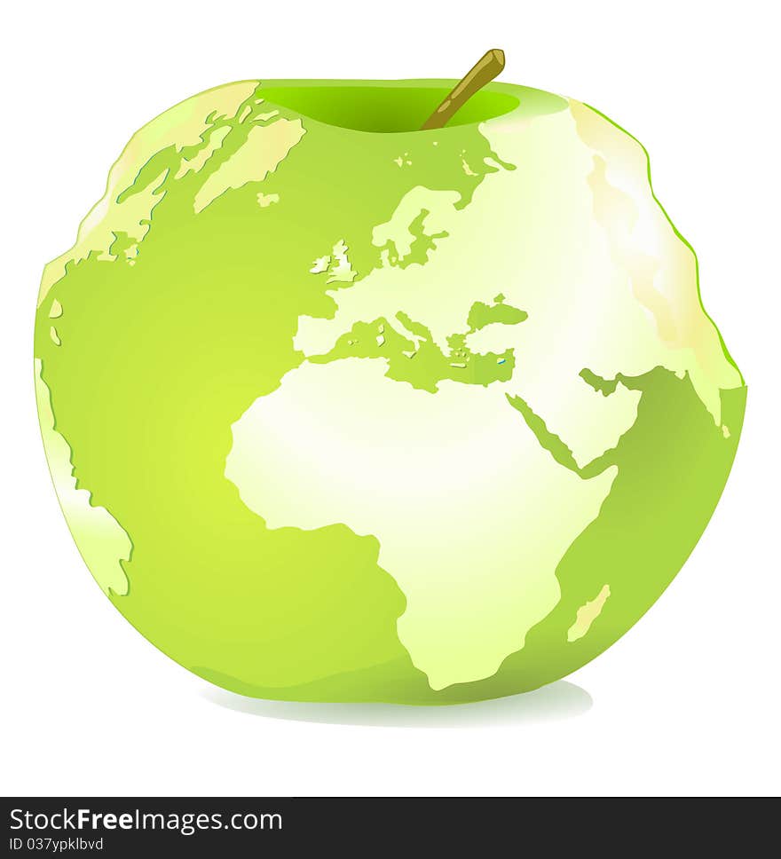 World Apple and recycling earth. World Apple and recycling earth