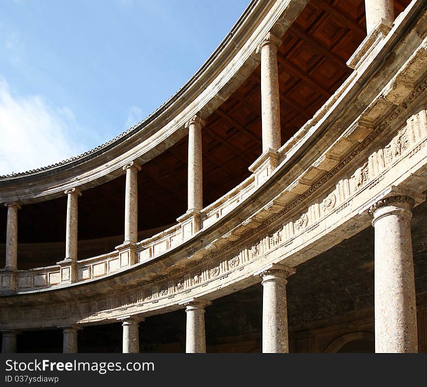 The Palace Of Carlos 5 In Alhambra