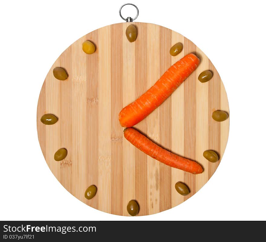 Carrots and olives clock