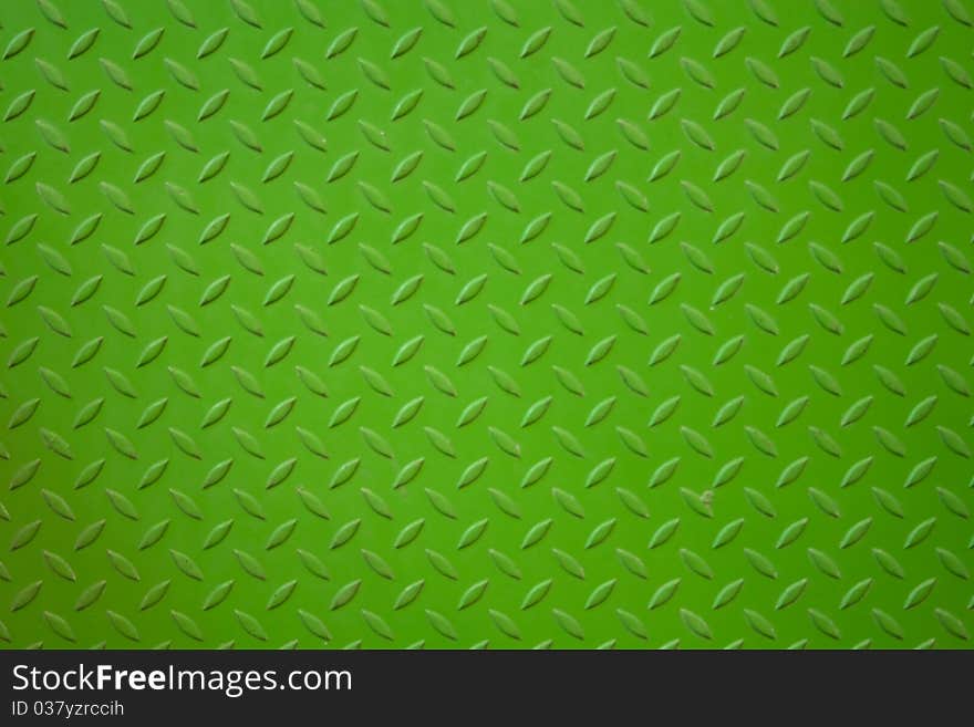 Vivid green metal plank surface