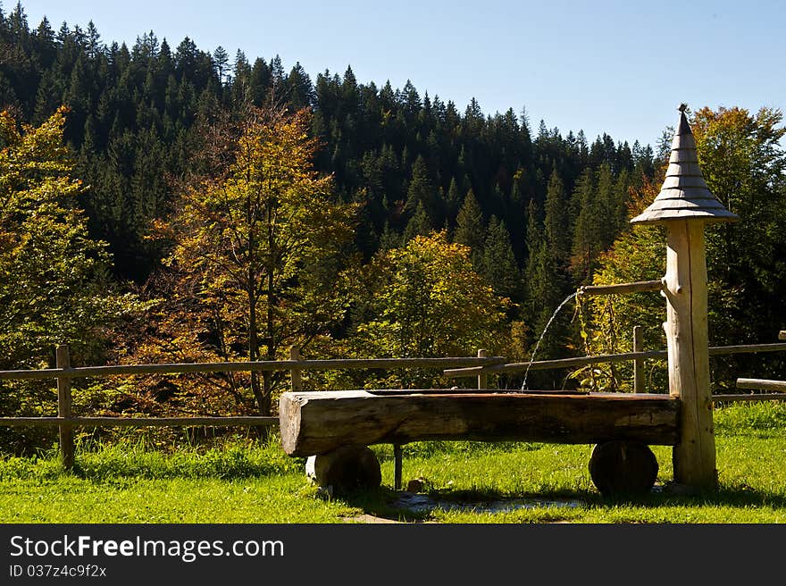 Austrian summer landscape with blue sky. Austrian summer landscape with blue sky