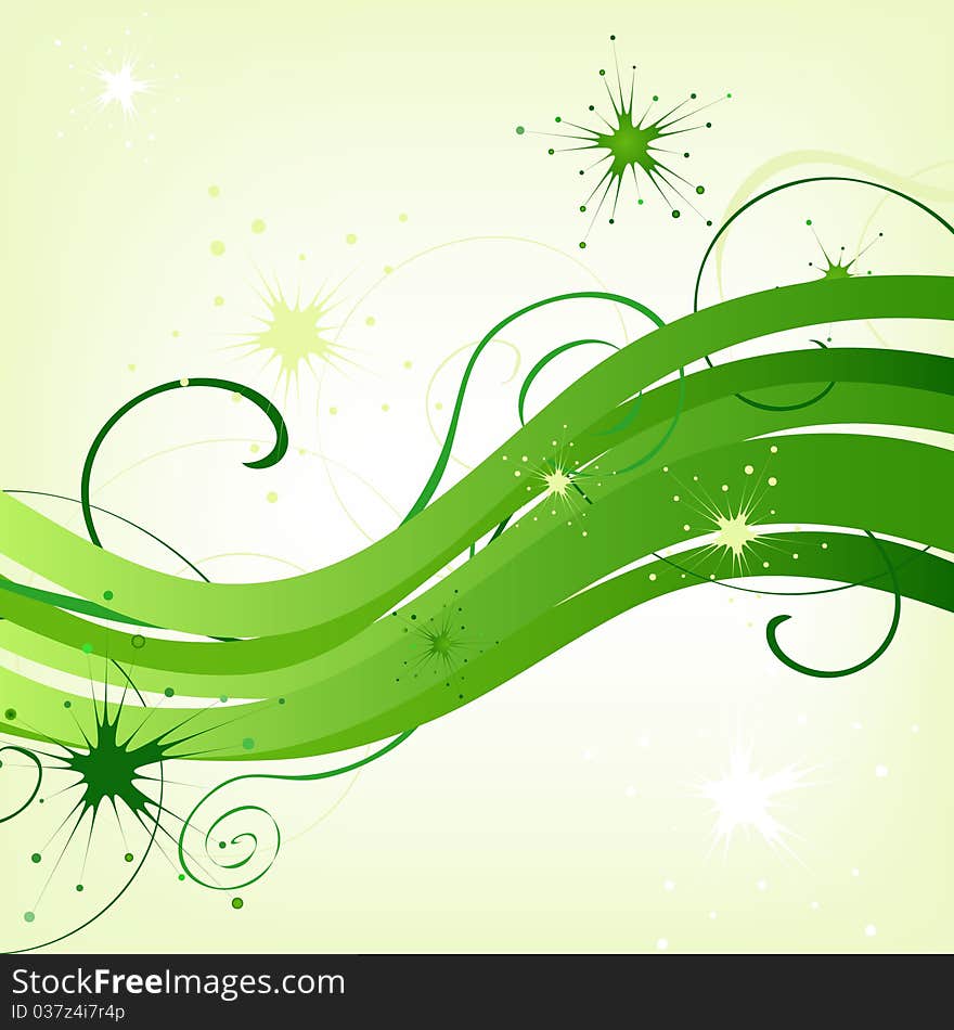 Abstract illustration on green background. Abstract illustration on green background.