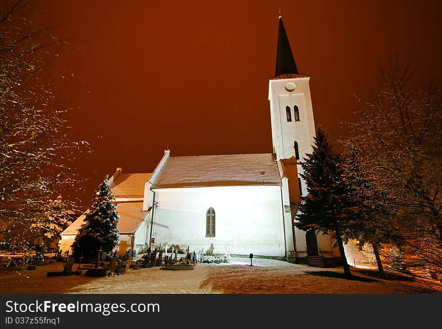 Strange mystics church at the middle of night