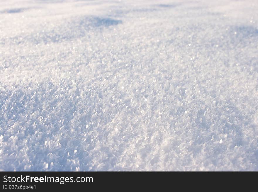 Texture of the snowy surface