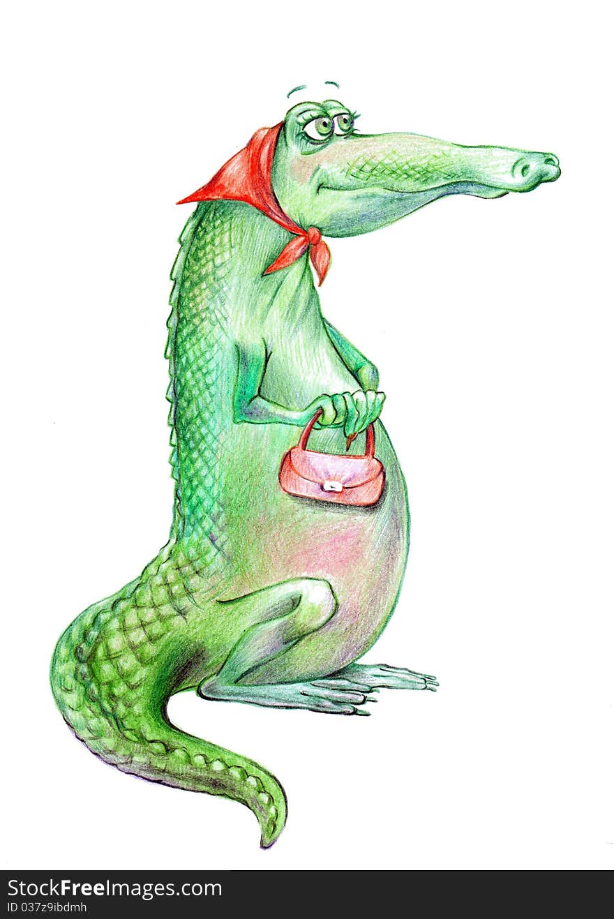 Illustration Of Kind Woman Crocodile