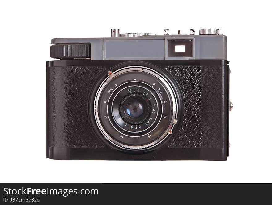 Vintage russian camera on white background. Vintage russian camera on white background