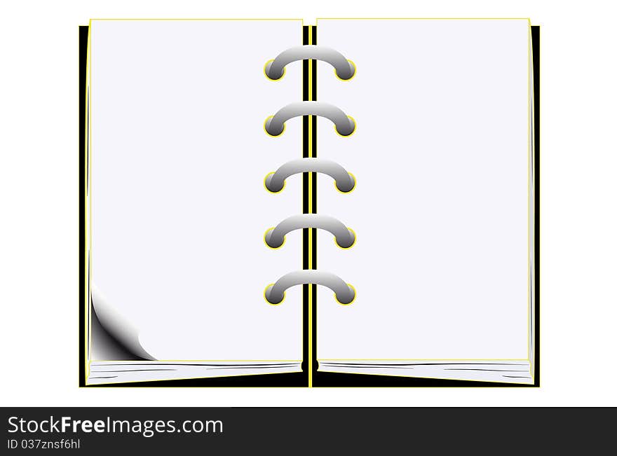 Vector illustration of notebook under the white background