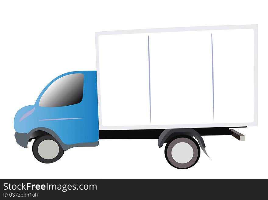 Vector illustration of van under the white background