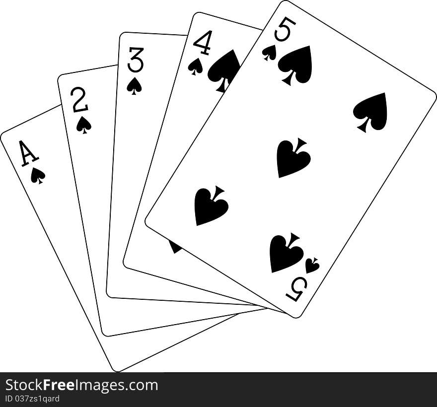 Flush Spades Ace To Five