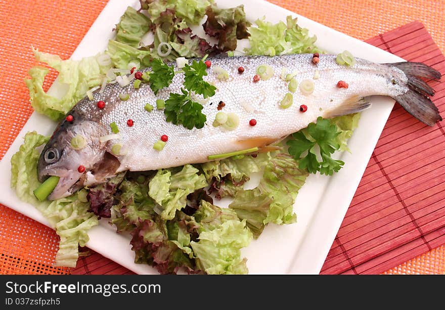 Freshness trouts on a plate