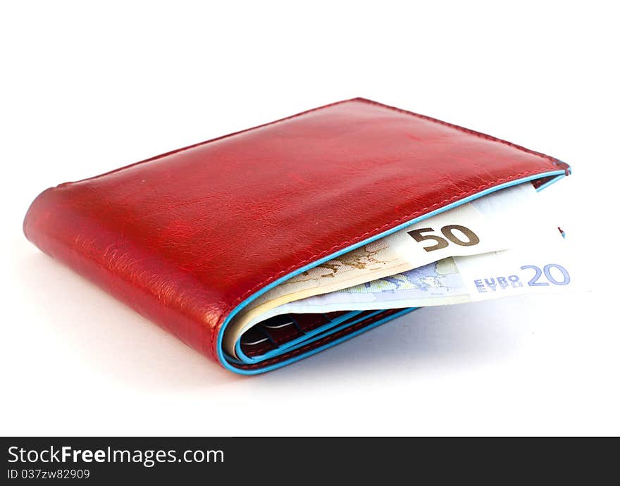 Italian leather wallet with money, useful for concepts. Italian leather wallet with money, useful for concepts