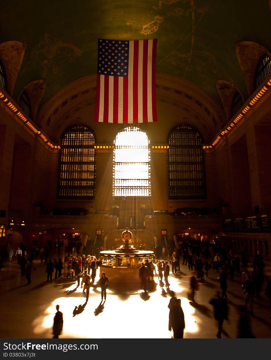 The Main Concourse of NYC's Grand Central in the morning light. The Main Concourse of NYC's Grand Central in the morning light