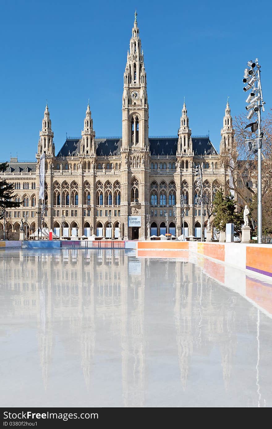 Skating place at town hall of vienna