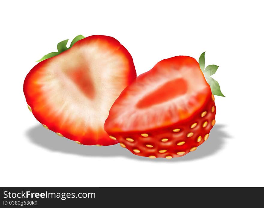 Photo: Illustration of half of strawberry