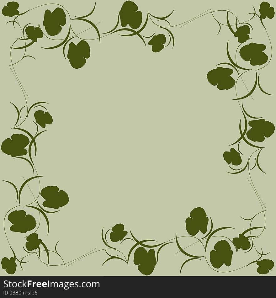 Floral green pattern of abstract plants. Floral green pattern of abstract plants