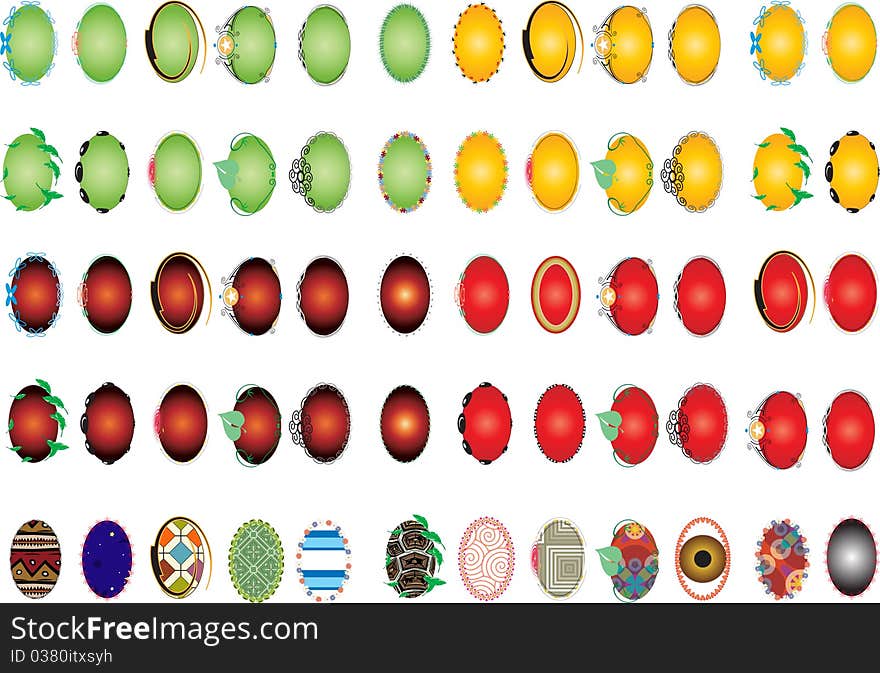 Set of easter eggs illustration. Set of easter eggs illustration