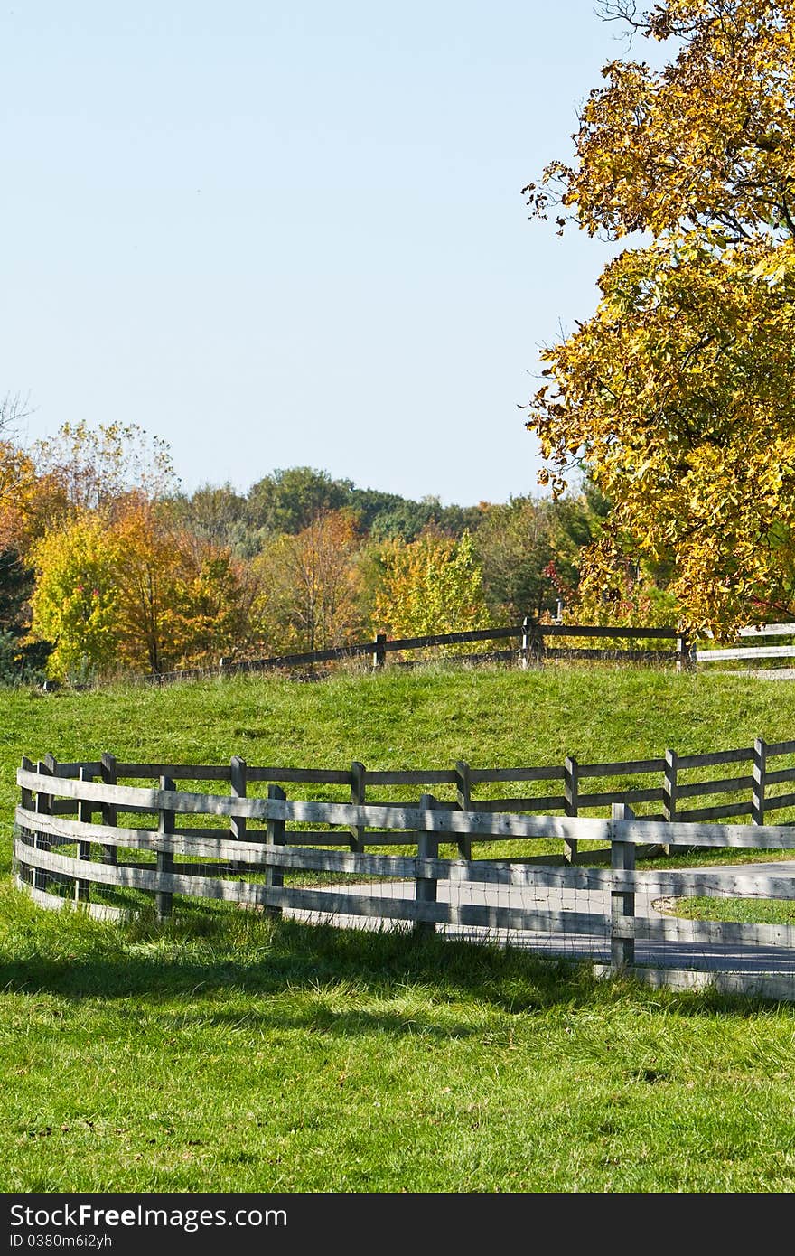 Farm pasture on an early fall day