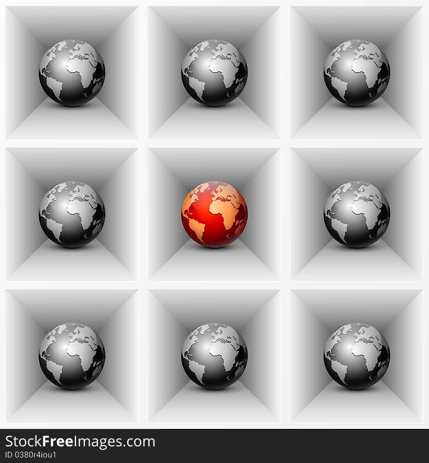 Abstract background with globe.