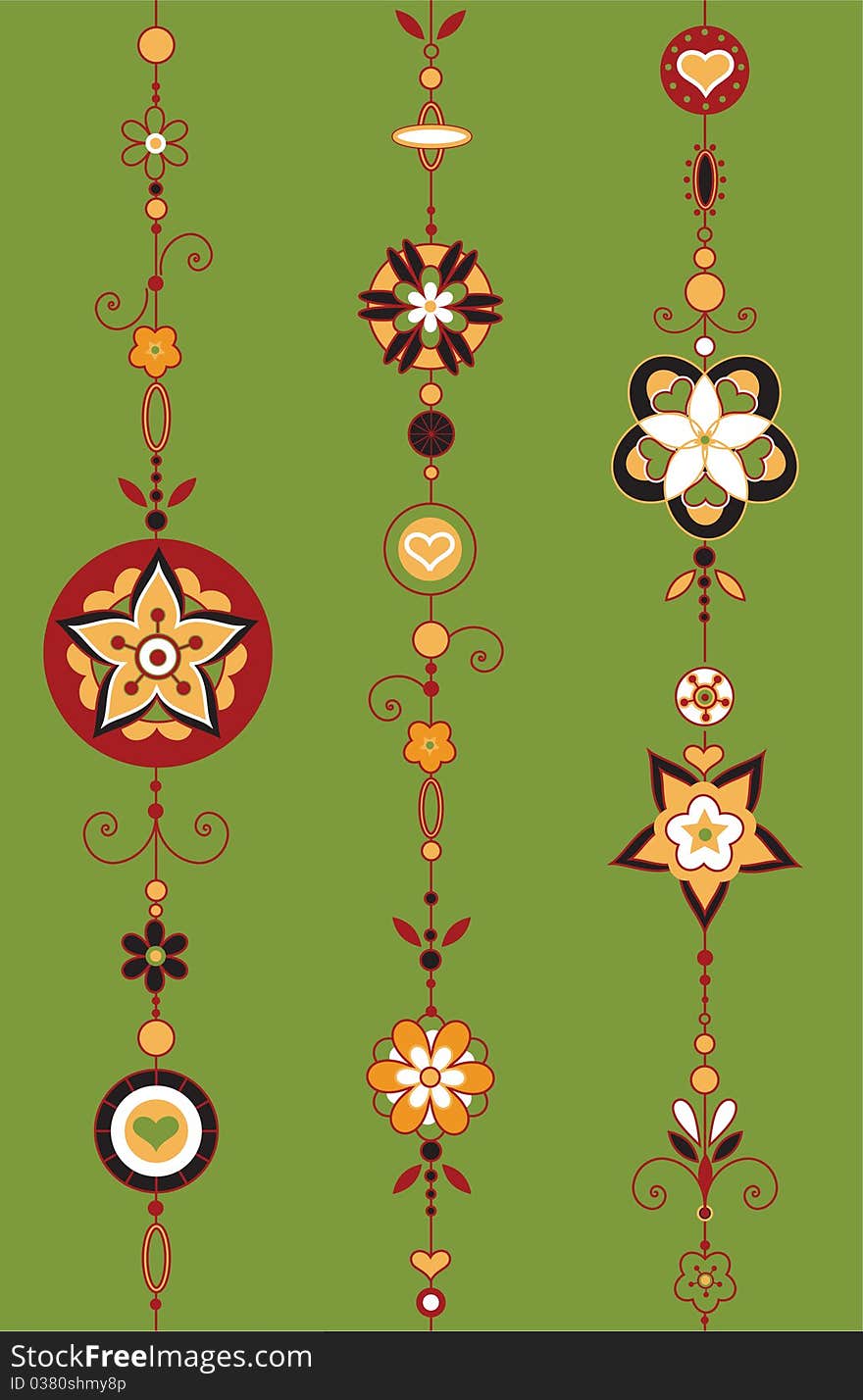 Vector Illustration of Decorative Wind Chimes with authentic ornament design