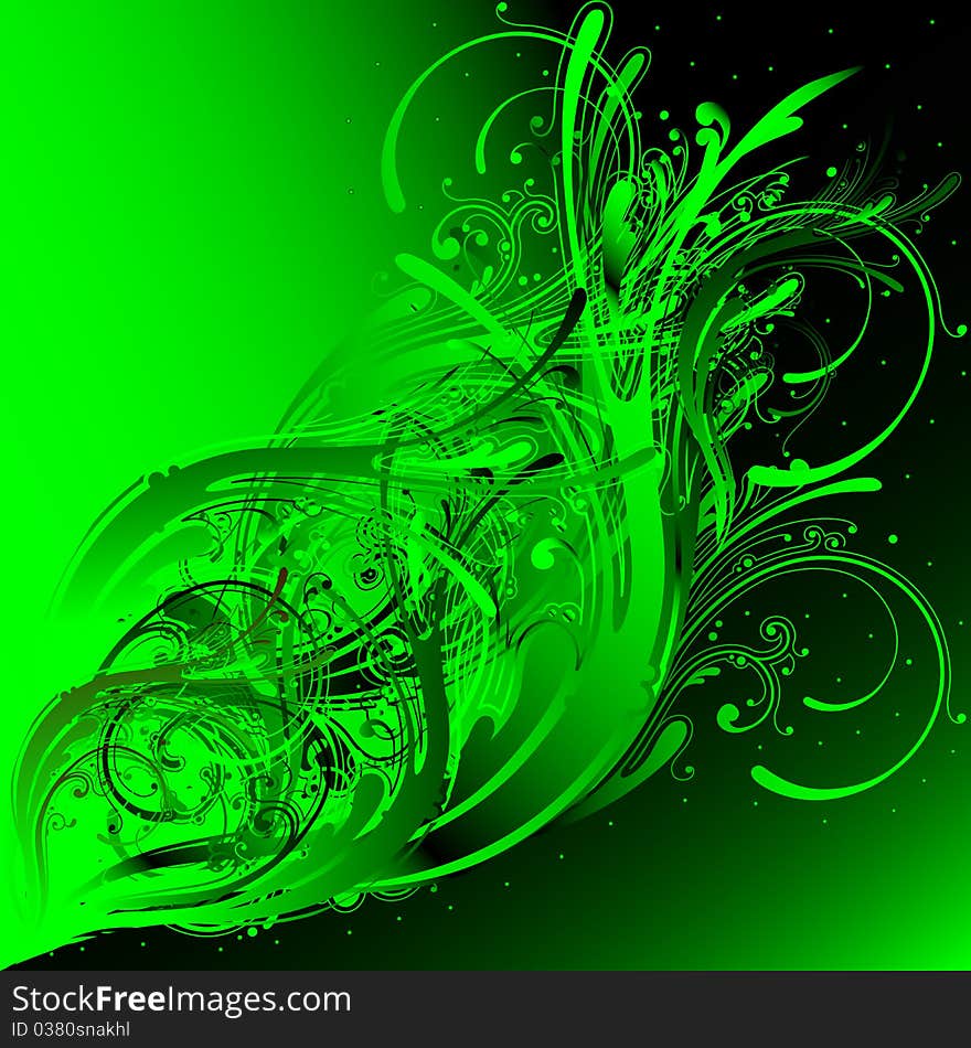 Bright green floral background, vector illustration, eps10. Bright green floral background, vector illustration, eps10