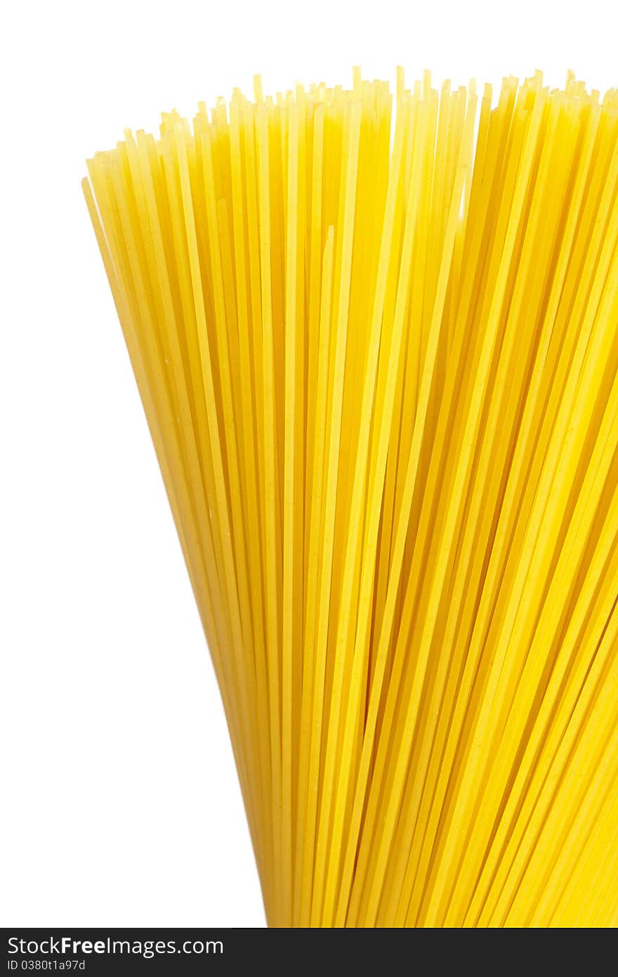 A bunch of spaghetti isolated on a white background.