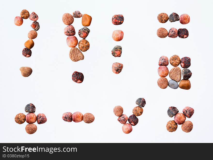 Set of different signs, bullet points and punctuations on white background. Set of different signs, bullet points and punctuations on white background.