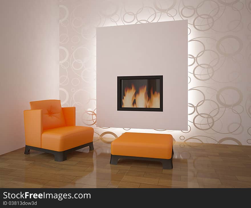 Nice interior with fire