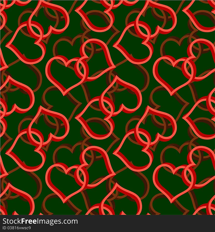 Two heart seamless background pattern