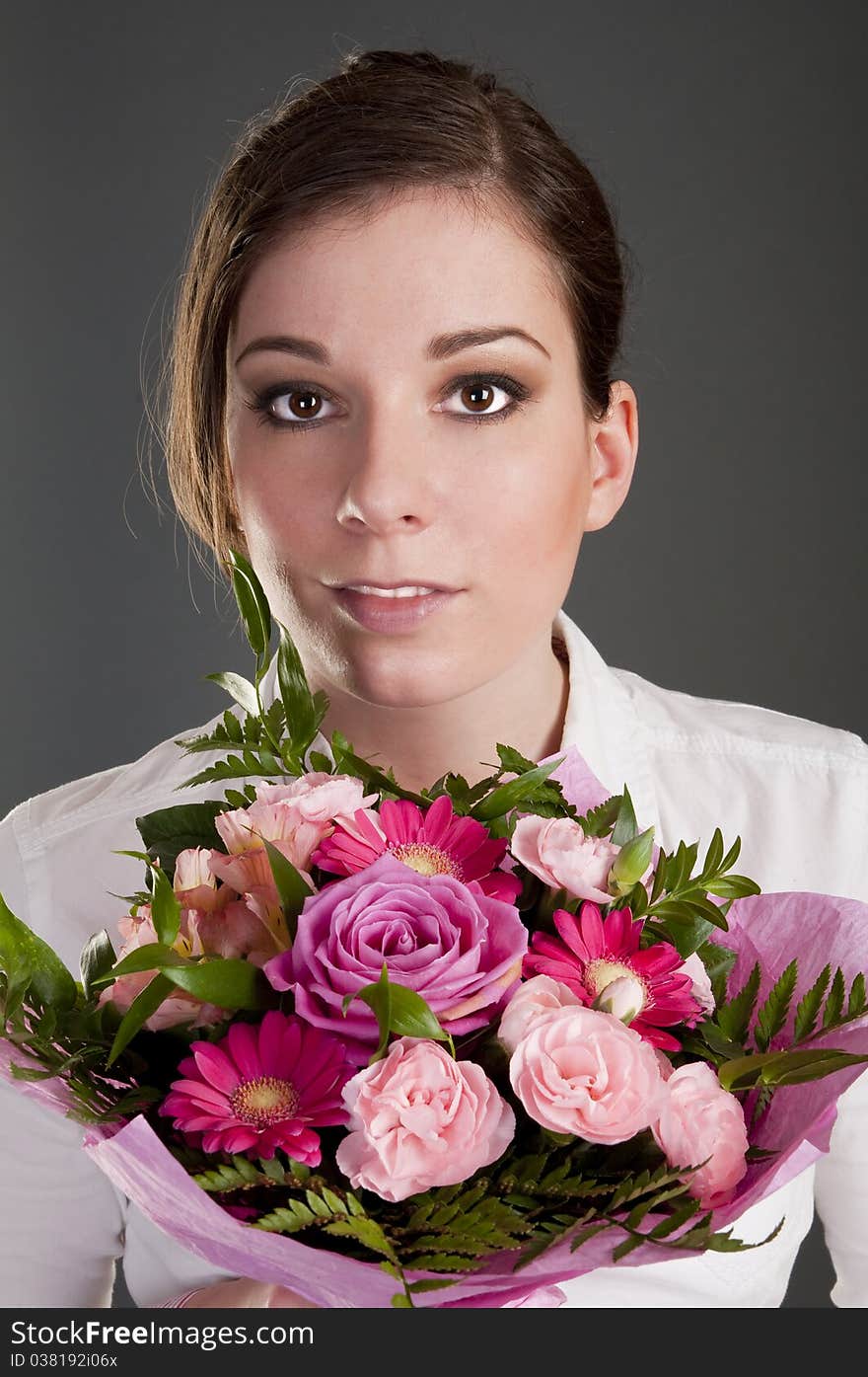 Beautiful Woman With Bouquet