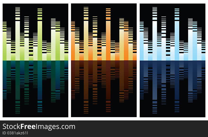 Multicolored equalizer on black