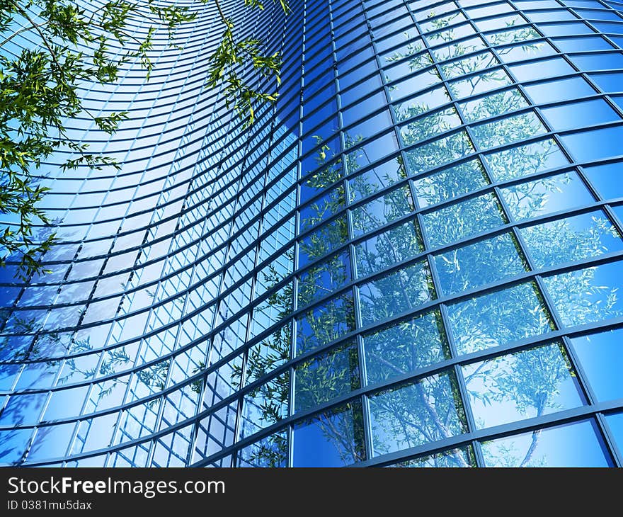 Office Building On A Background Of The Blue Sky