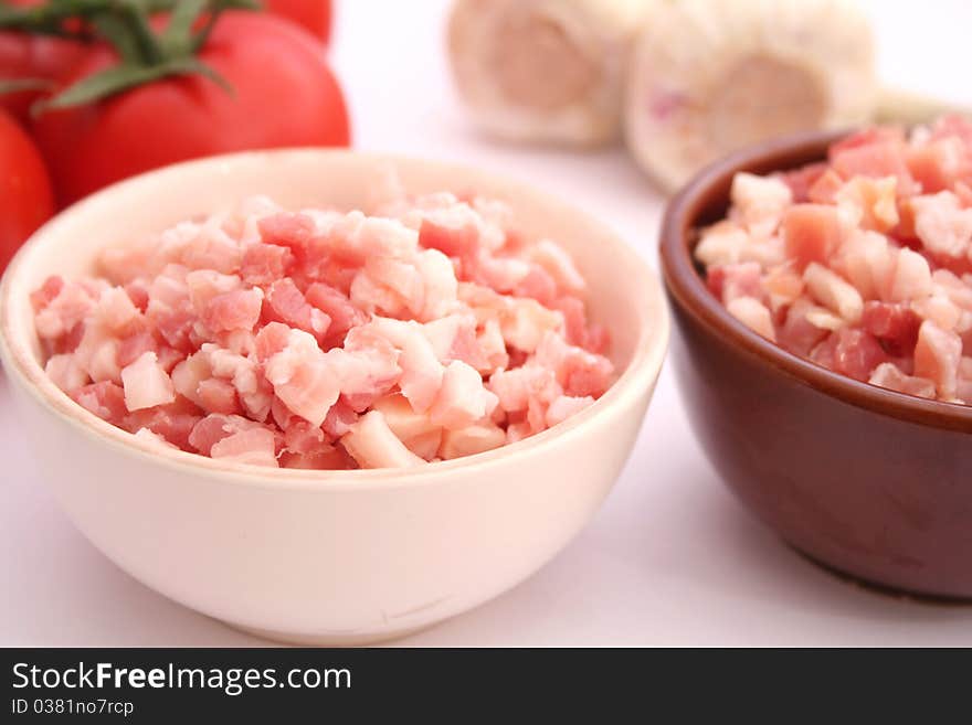 Freshness bacon in a bowl