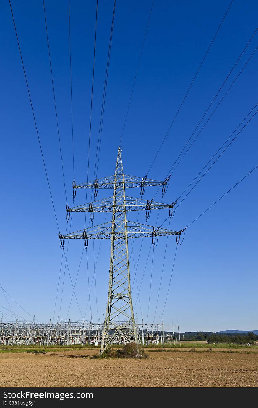 Electrical Power Plant In Beautiful Meadow