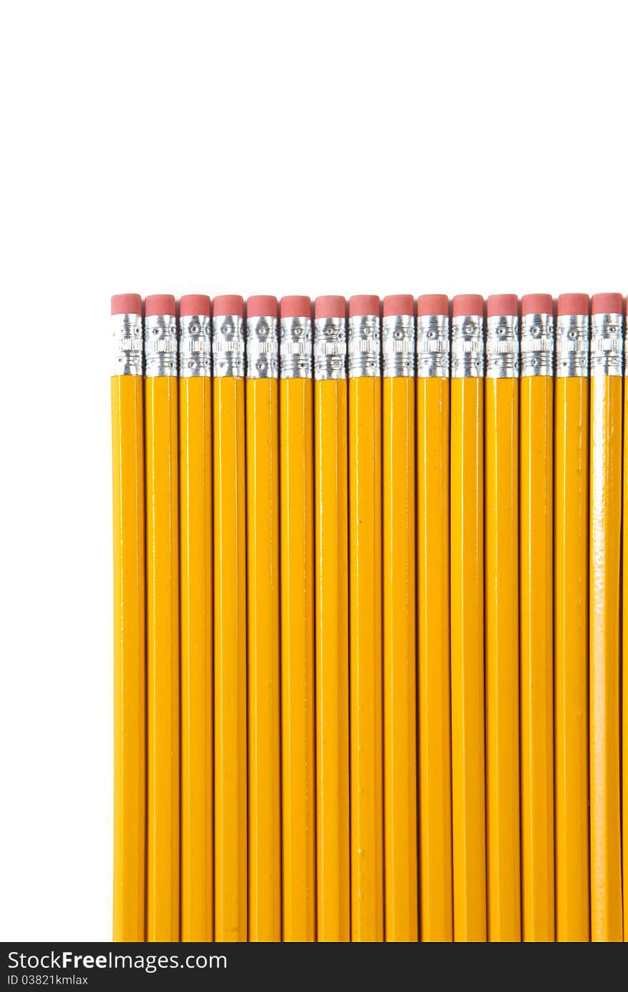 Row of Pencils isolated on white