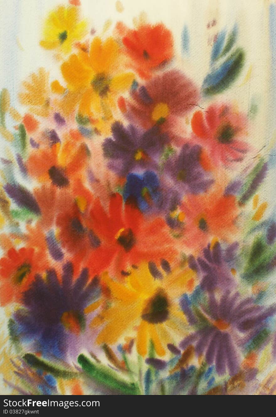 Watercolor Painting  Still Life flower. Watercolor Painting  Still Life flower