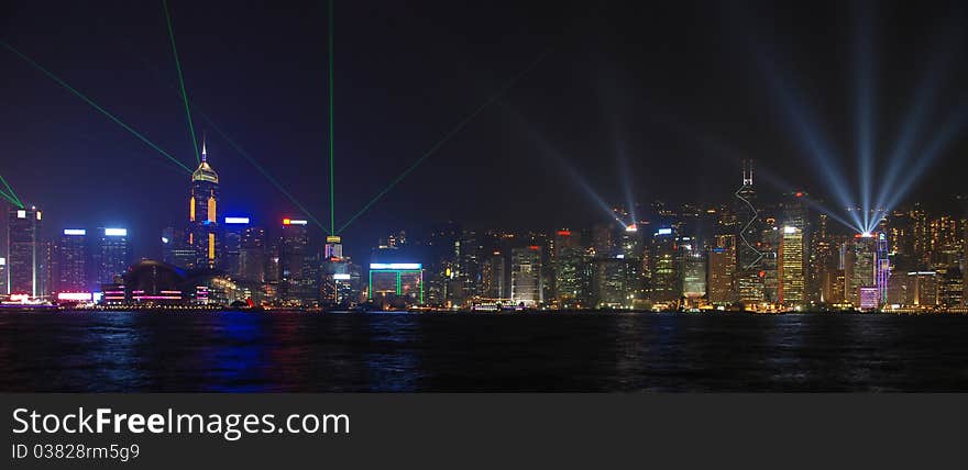 Laser show in Hong Kong