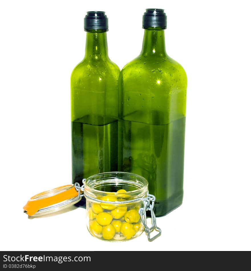 Green Bottles And Olives