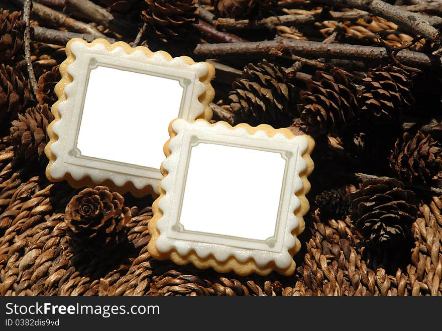 Cookies with form of frame of photo. Cookies with form of frame of photo