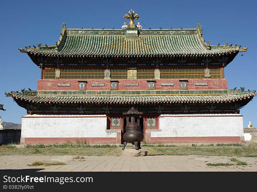 Buddhist temple in the Erdene Zuu monastery in Mongolia. Buddhist temple in the Erdene Zuu monastery in Mongolia