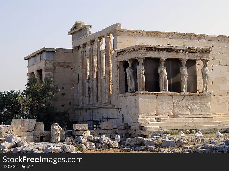 Caryatids At Pathenon, Athens, Greece