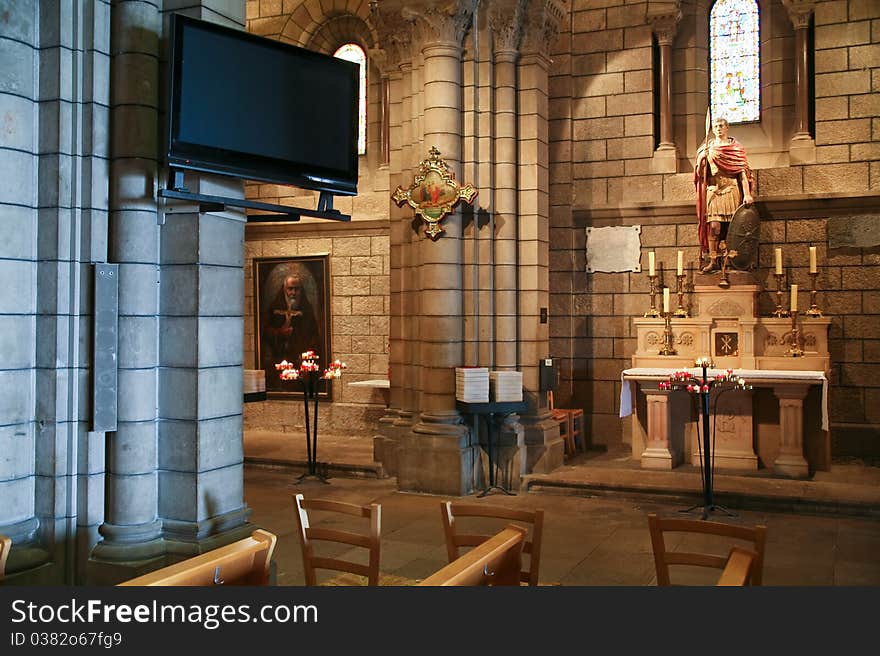 Modern interior of cathedral