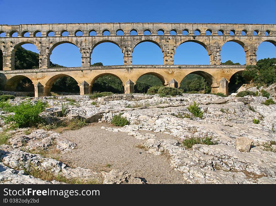 View on Pont du Gard