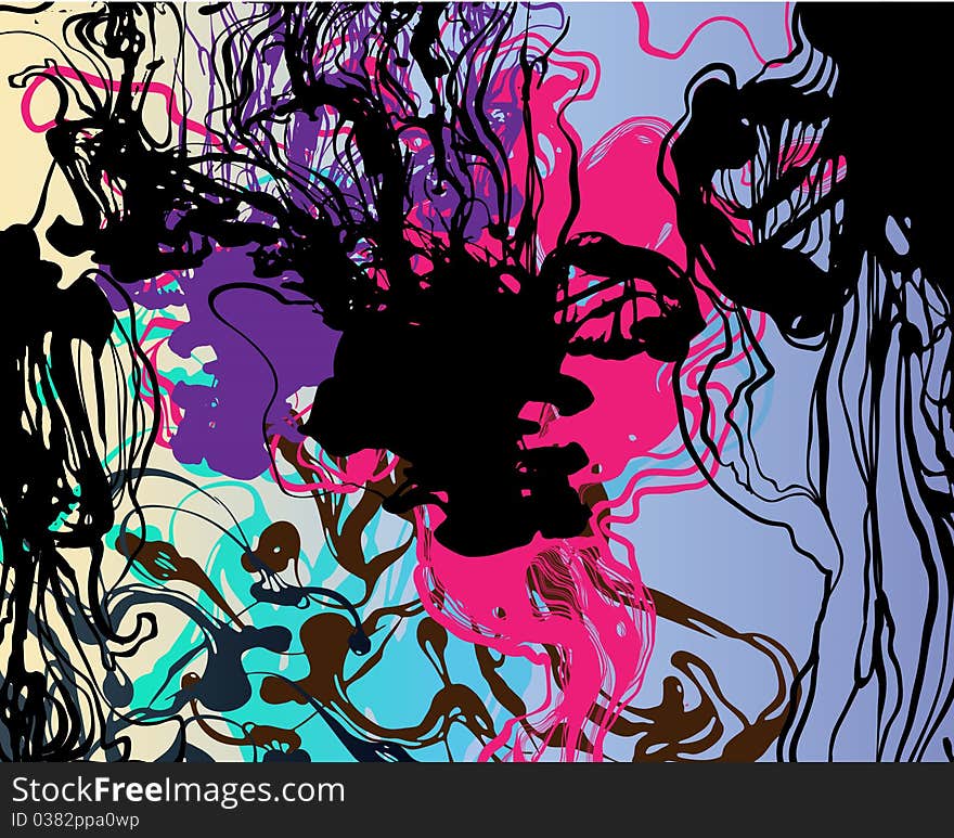 Liquid ink background. Vector Illustration