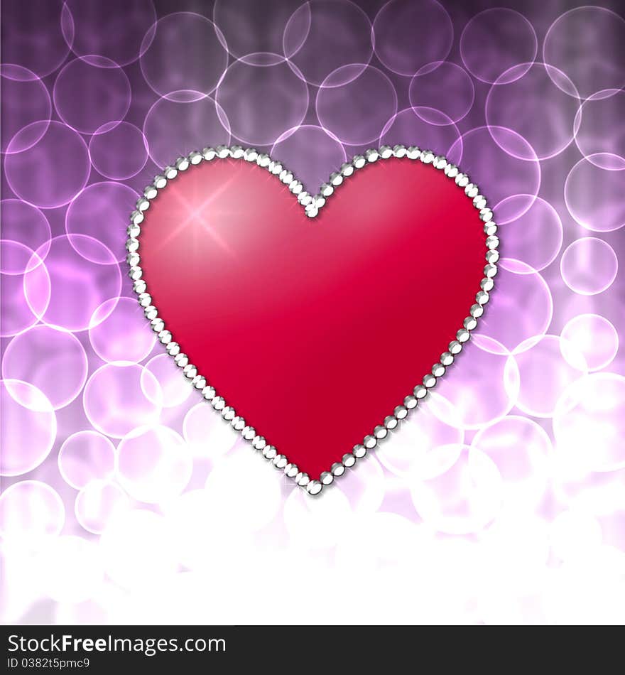 Abstract Background with Heart Illustration