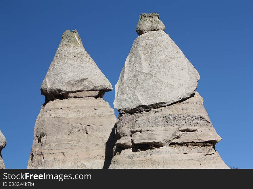 Twin Peaks at Tent Rocks in New Mexico